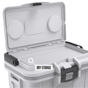 Pelican 8QT Personal Cooler & Dry Box with a separate dry storage compartment
